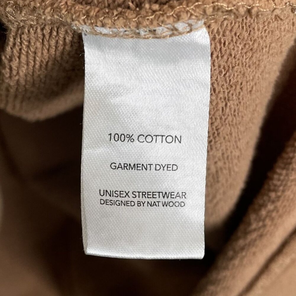 Badwood Unisex Tan Embossed Logo Hoodie, L - Picture 9 of 10
